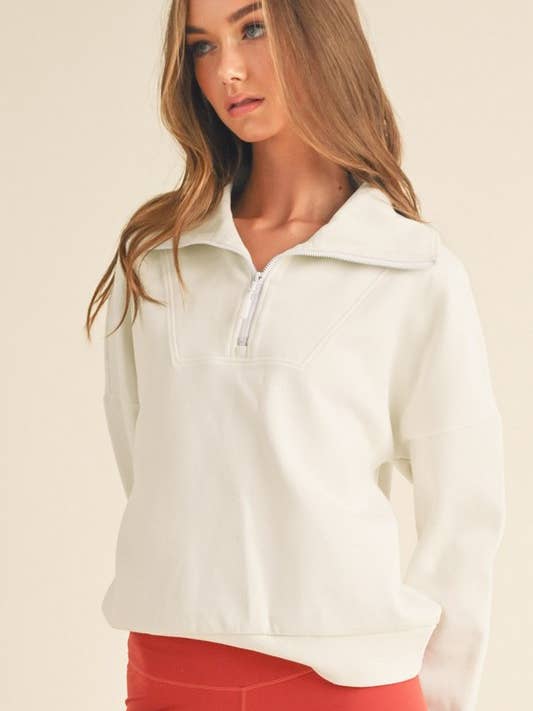 Pullover da donna in piqué con zip a un quarto per la vendita all'ingrosso da parte di Yelete