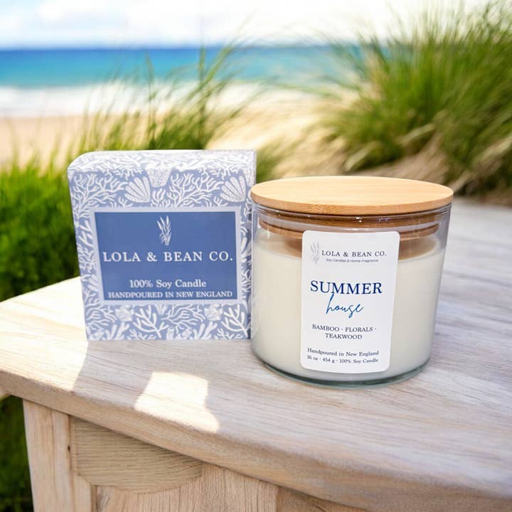Lola & Bean Co. – wholesale Jar/filled candle – 3 Wick Soy Candles | 16 oz | Summer Collection