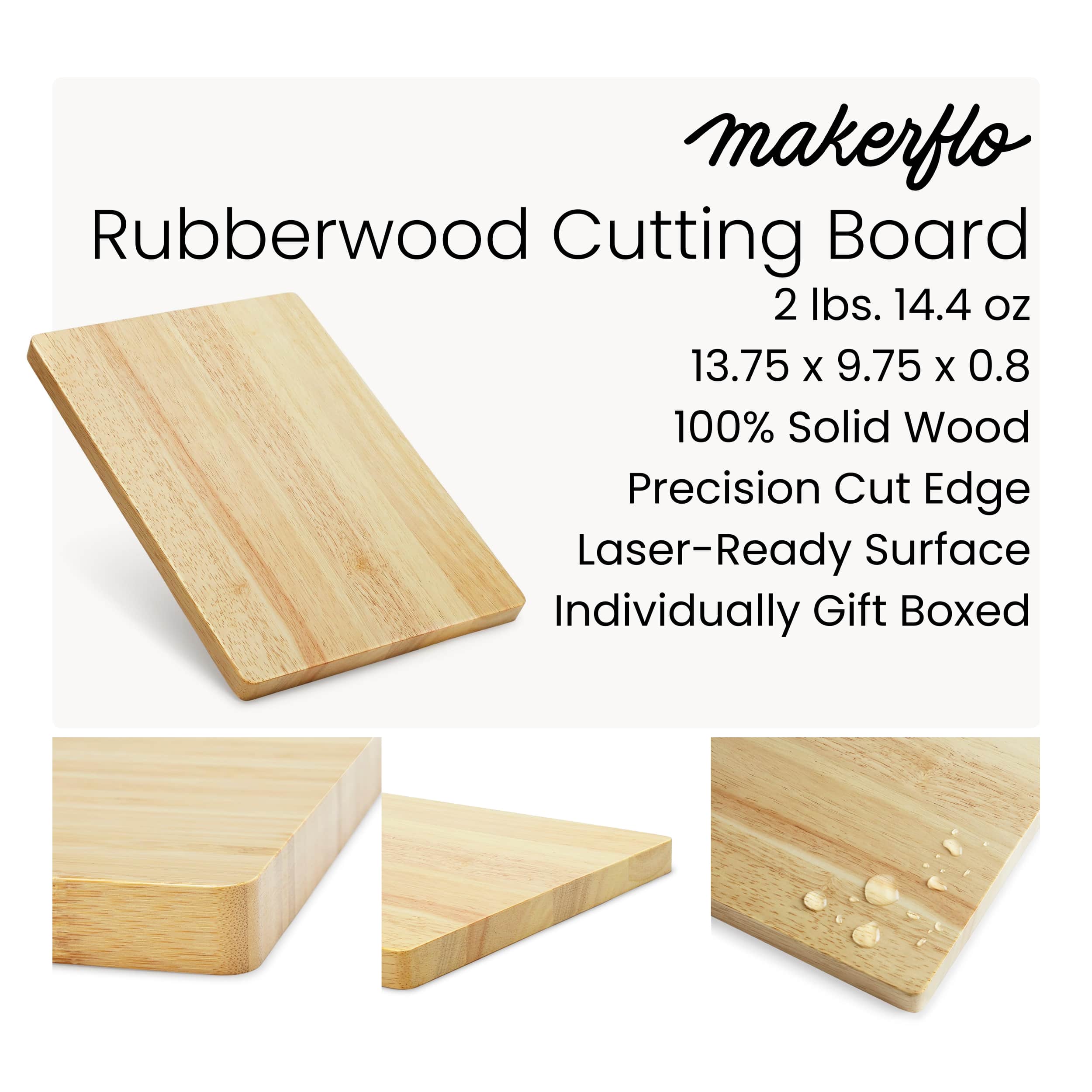 MakerFlo - Wholesale Cutting Board - Rubberwood Cutting Board1