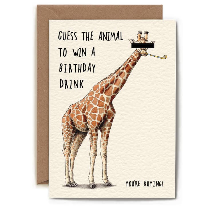 Giraffe Birthday Card for wholesale by Hester & Cook - Stationery