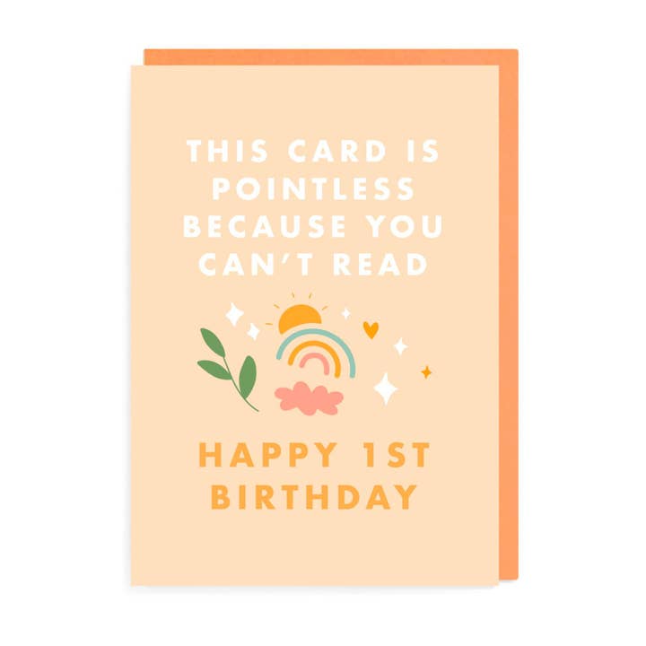 Pointless 1st Birthday Card for wholesale by URGHH Card Co.
