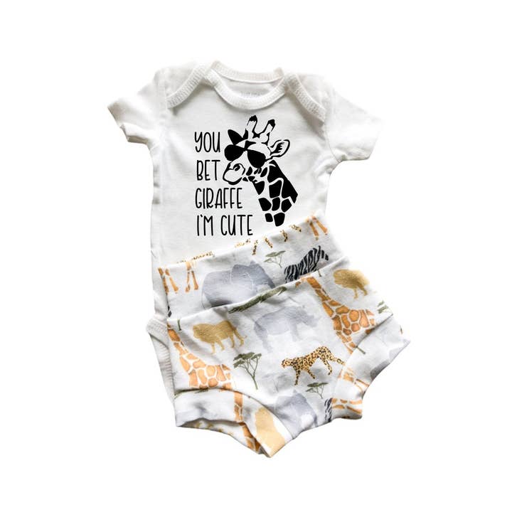 Tiny toes Baby Co - Wholesale Clothing Set - Baby - Zoo Animal Baby Bummies Set