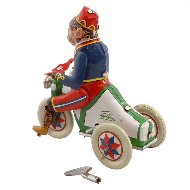 Tribal Trade GmbH - Wholesale Classic Toy - Kids - Tin toy monkey on tricycle tin monkey