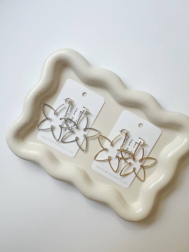 The Nigella Flower Earrings for wholesale by Hey Grl Hey Jewelry