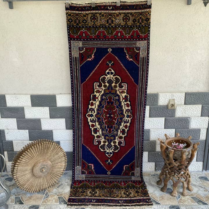 Vintage Turkish Hand-Knotted Wool Anatolian Runner Rug 2x7 for wholesale by Oushak Rugs