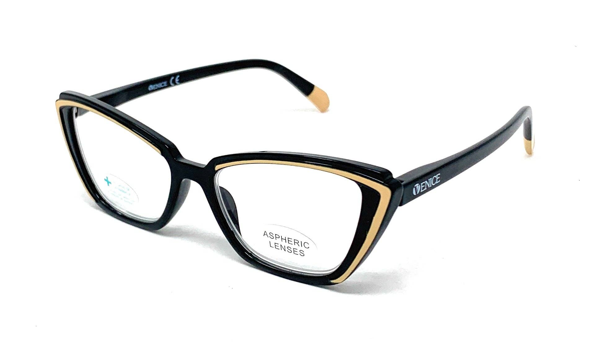 Gafas Venice Eyewear - Venta al por mayor Gafas - Unisex - Gafas de Lectura MADISON Black-Beige2