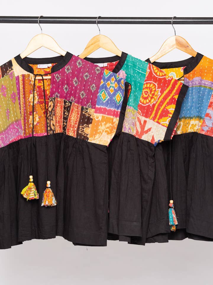 Sevya Handmade - Wholesale Tunic - Women's - Cotton Kantha Tunic Top