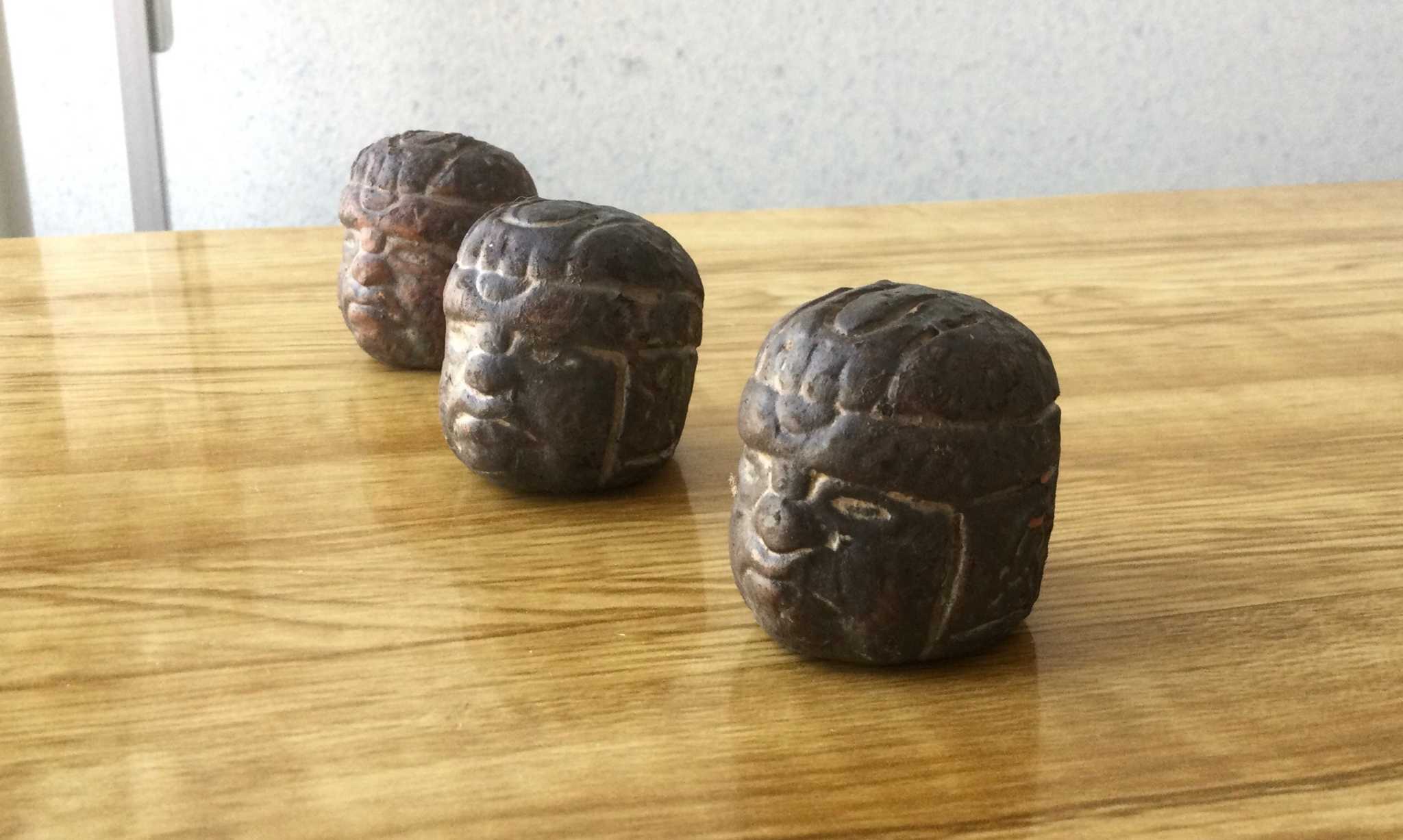 OllinMexica - Wholesale Decorative Figurine - Tête olmèque sculptée dans l'argile, figurine olmèque précolombienne préhispanique, collection de décoration mexicaine1