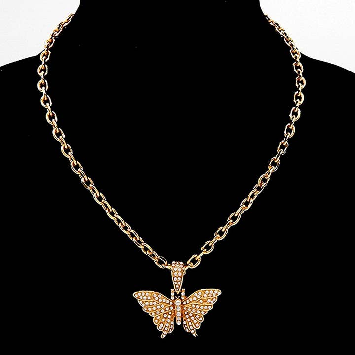 Rhinestone Butterfly Chian Necklace for wholesale by Diacly