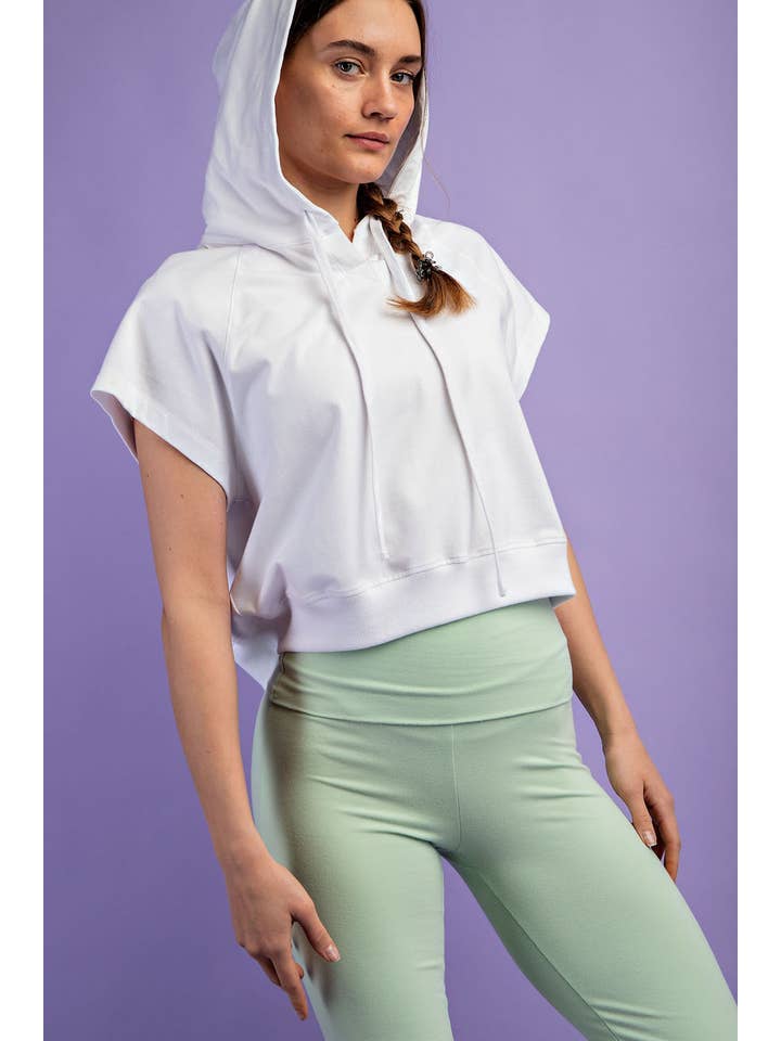 Rae Mode - Wholesale Hoodie - Women's - COTTON LYCRA SHORT SLEEVE HOODIE TOP14