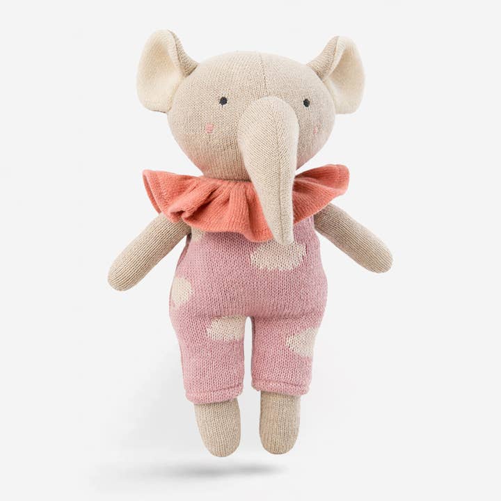 Jouet Éléphant Tricoté – Peluche Douce Cadeau de Naissance pour la vente par Little Otja