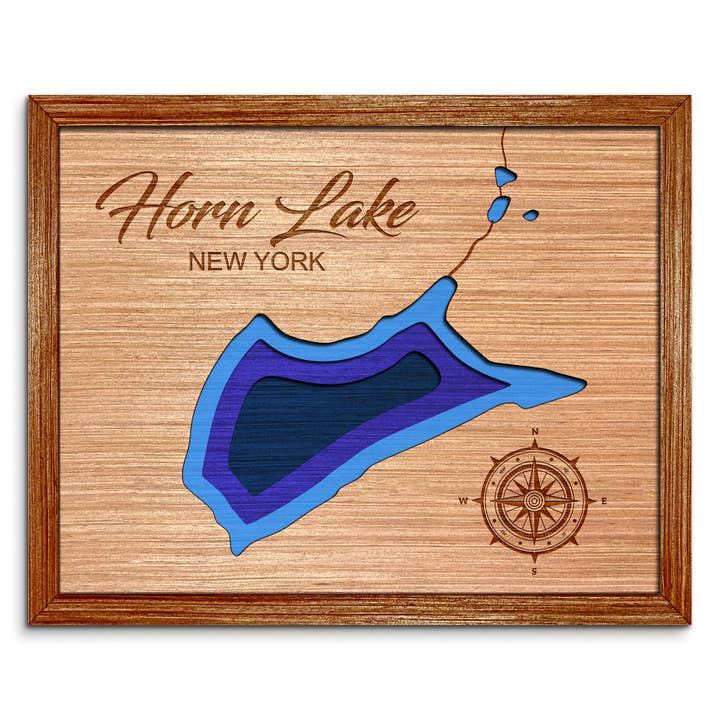 Mappa della Profondità del Lago Horn - Arte Decorativa per Casa e Pareti per la vendita all'ingrosso da parte di Premier Gifts and More