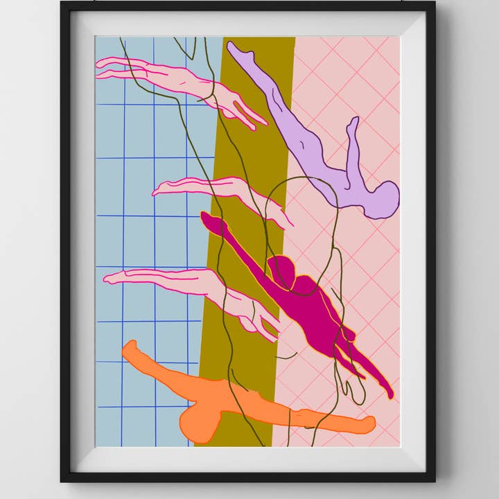 Hannah Via Art - Wholesale Art Print - Swimmers Print