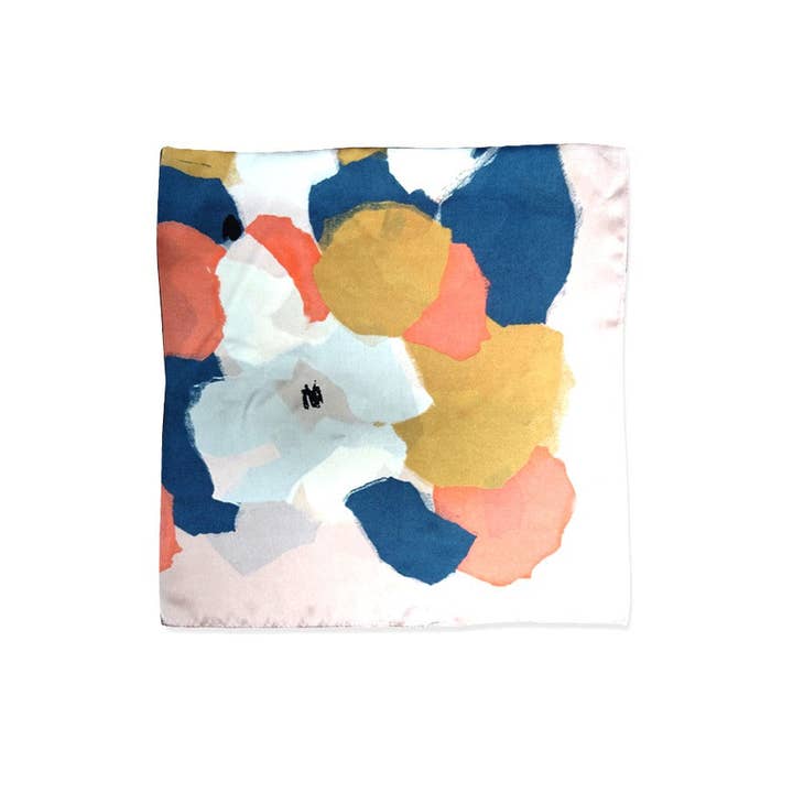 PINK COLOR BLOCK SILKY FEEL BANDANA SCARF | 21SC350PINK for wholesale on Faire