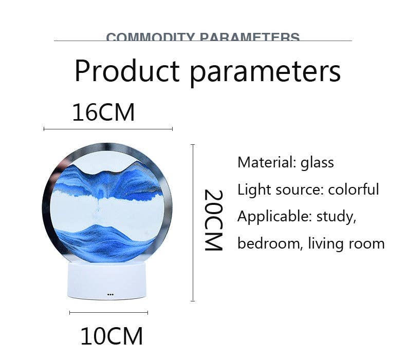 VIGOR – Engroshandel Skrivebordslampe – VIGOR 3D LED bordlampe med bevægelig sandmaleri og timeglasdesign17