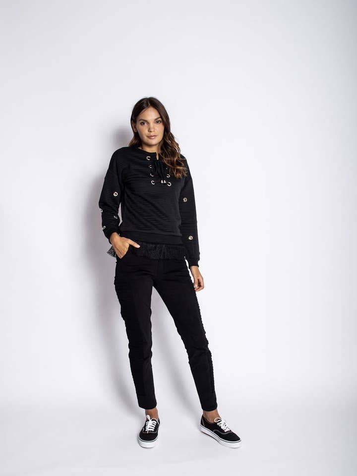 Pleated Panel Pant for wholesale by Karen Thomas