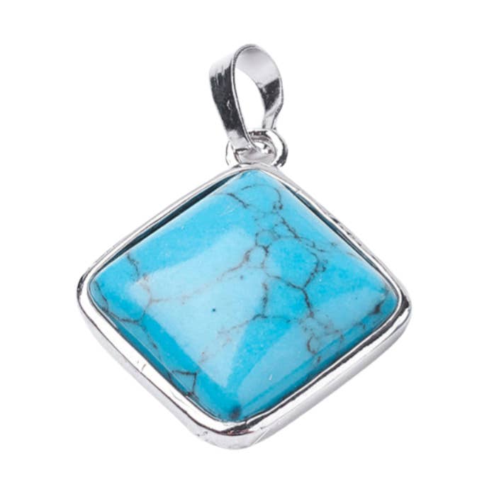 Silver Turquoise Western Pendant for wholesale by The Charm Bar Company