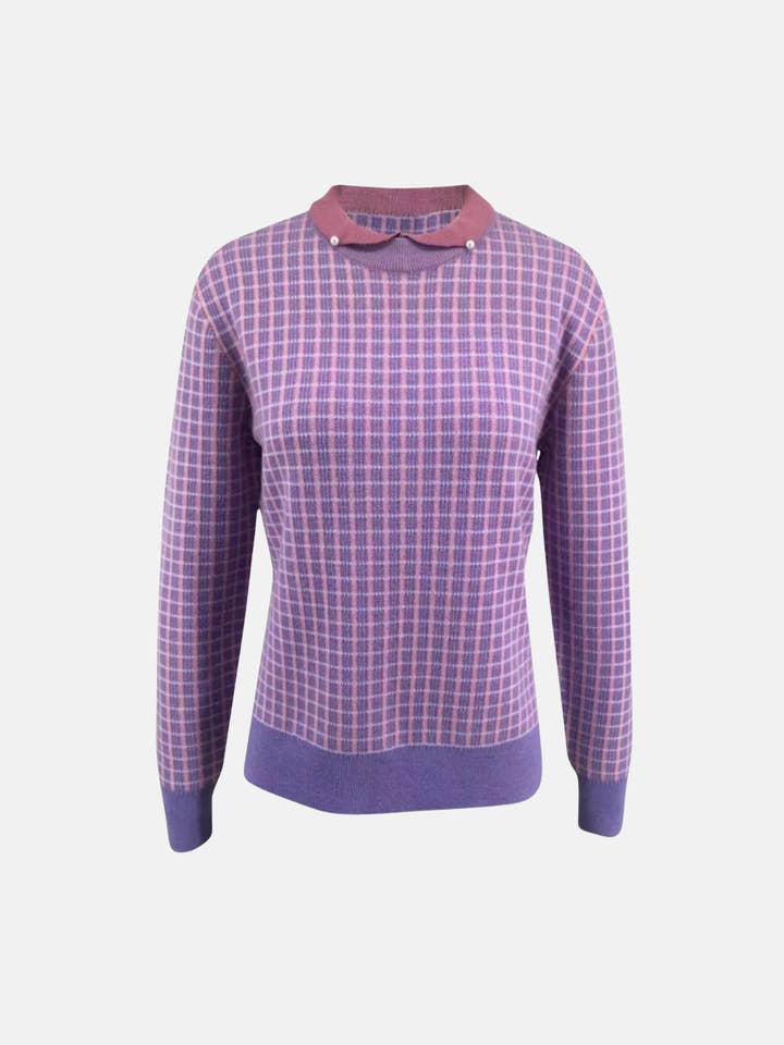 Tweed Merino Tröja med Pärlkrage för wholesale av Bellemere