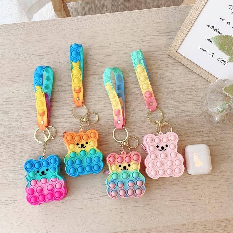 KiddieKickz - Wholesale Keychain - Kids - Small Keychain Coin Purse Spaceman Bear Fingertip Toy29