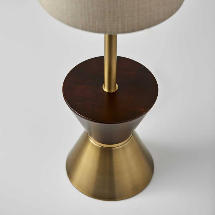 HomeRoots - Wholesale Accent/Desk Lamp - Brass Wood Metal Diabolo Table Lamp3