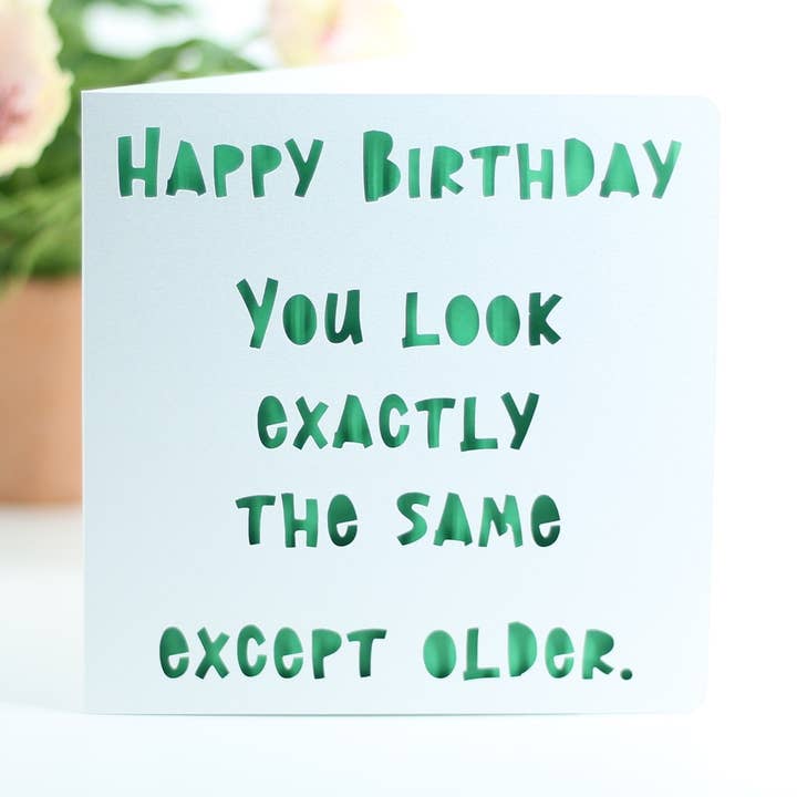 Biglietto di compleanno Happy Birthday, Same Look per la vendita all'ingrosso da parte di Paradise Papercraft