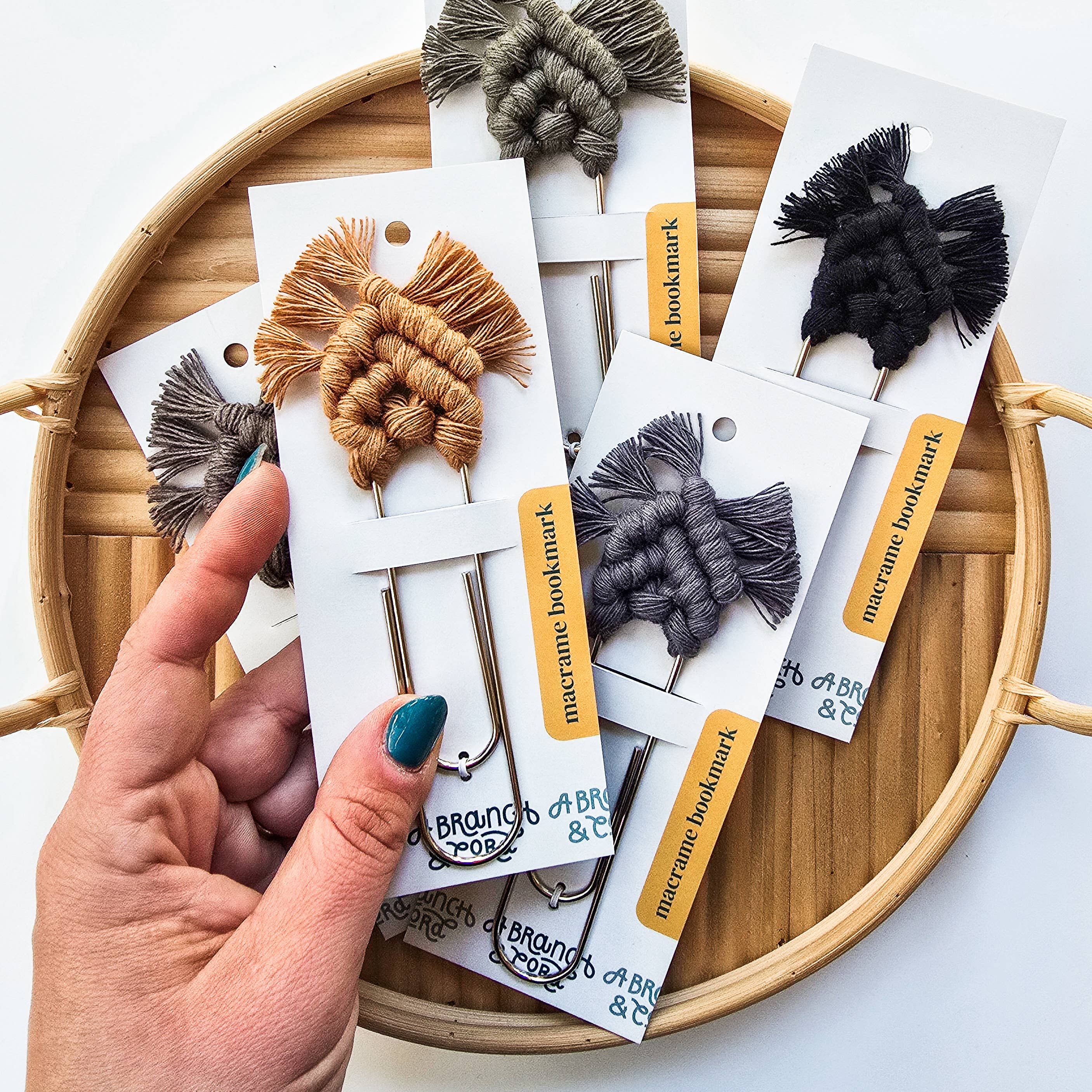 A Branch & Cord - Wholesale Bookmark - Handmade Macrame Bookmark – Boho Clip for Book Lovers5