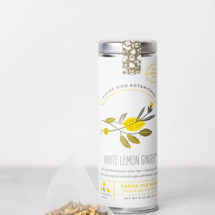 Organic White Lemon Ginger Tea for wholesale by Lizush Creations