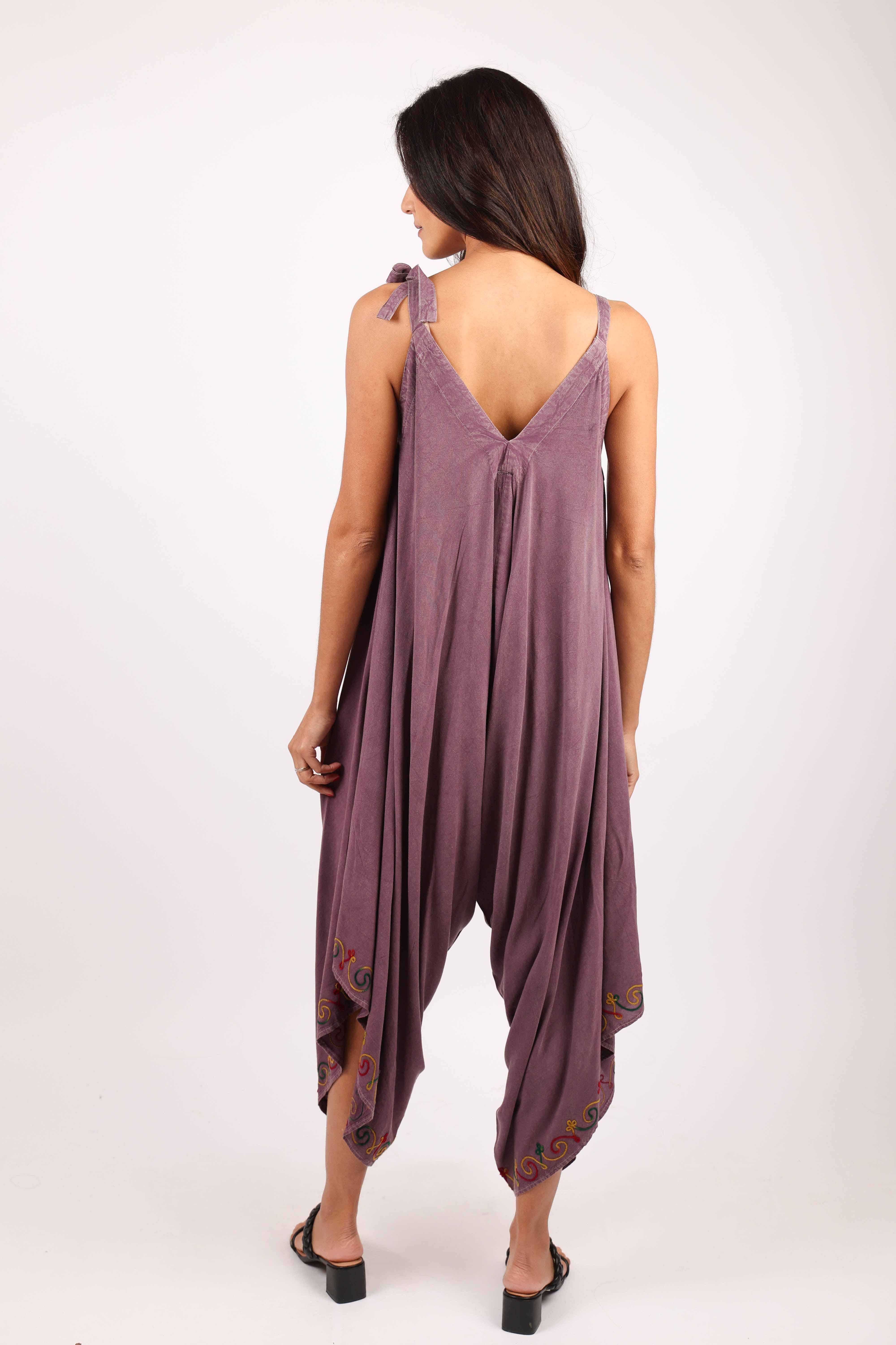 Sacred Threads - Wholesale Jumpsuit - Women's - Embroidered Stonewashed Wide-Leg Romper (4 color pack)6