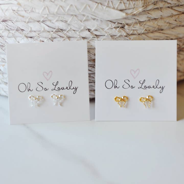 Brincos Amie Bow Stud por atacado de Oh So Lovely