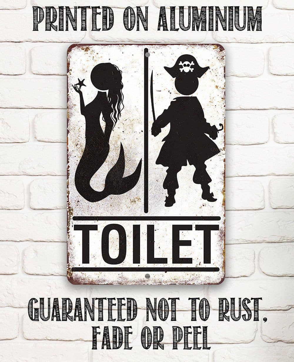 Lone Star Art Metal Signs - Wholesale Bathroom Sign - Pirate Mermaid Toilet - Metal Sign8