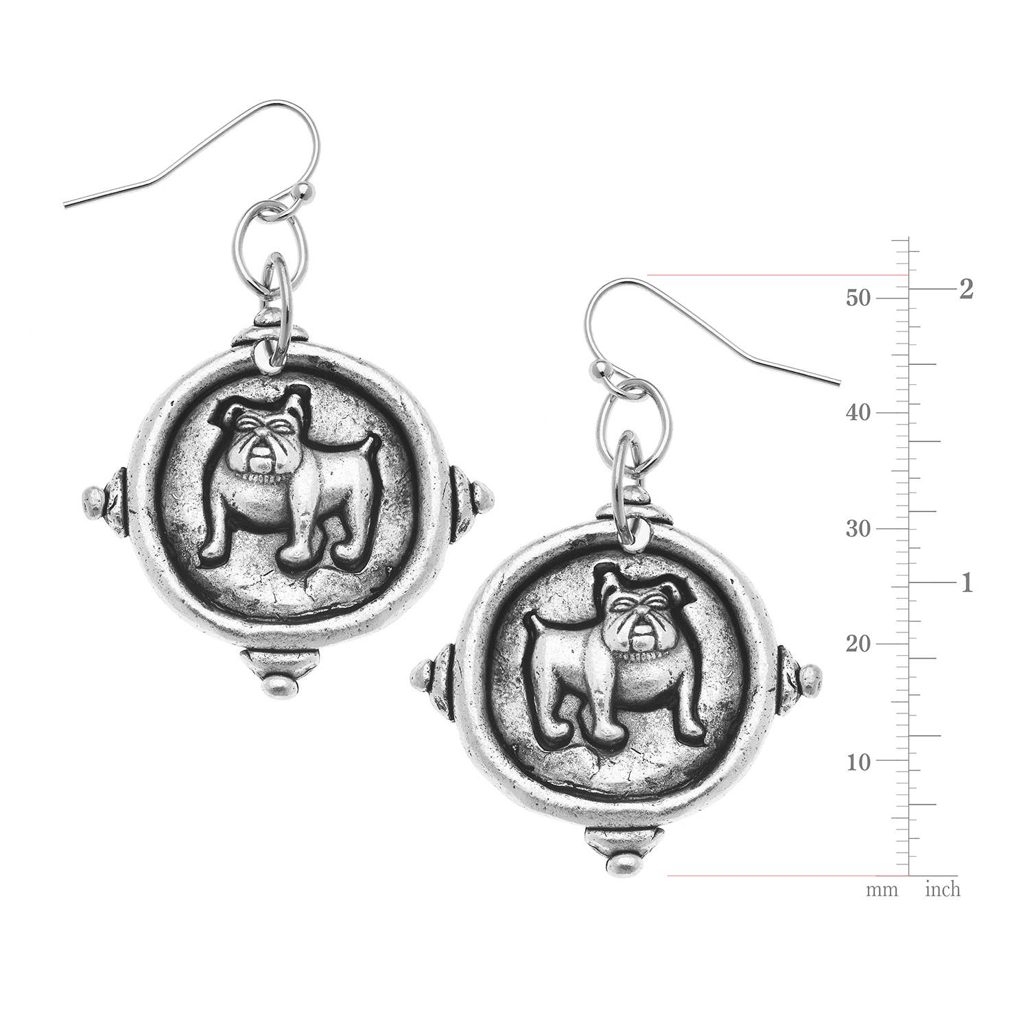 Susan Shaw - Wholesale Dangle Earrings - Silver Bulldog Earrings1