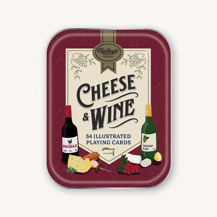 Chronicle Books - Wholesale Playing Cards - Cheese and Wine Playing Cards CDU of 6