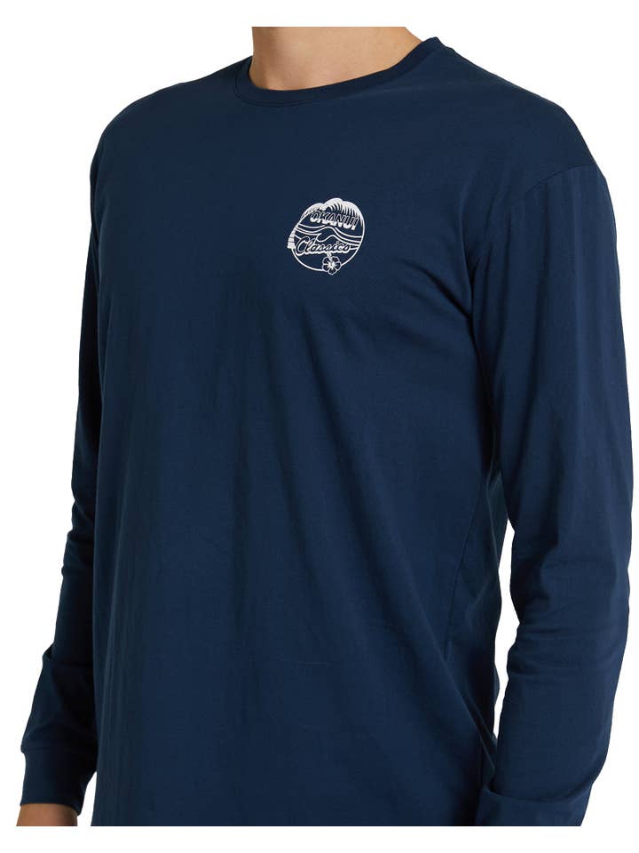 Okanui - Wholesale Screen printed t-shirt – Men′s - Mens - Long Sleeve T's - Ferris - Navy3