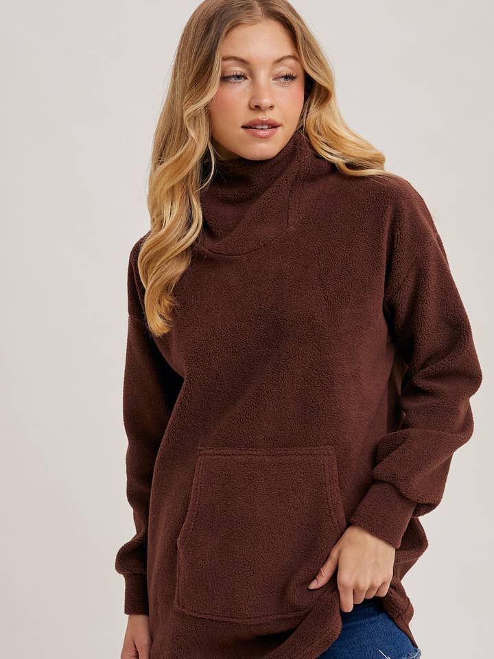 FLEECE HOODIE TUNIC for wholesale by Bluivy