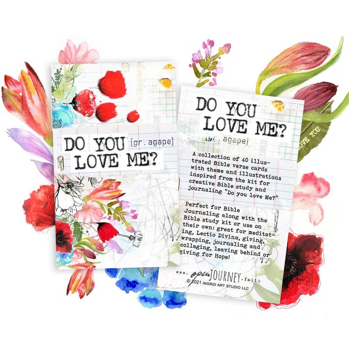 Open Journey - Wholesale Religious Card - Do you love Me? - set of 40 illustrated Bible Journaling Cards with Bible verses1