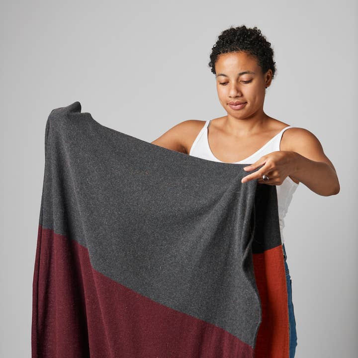 Margolis Pineo Italia - Wholesale Throw Blanket - COZY CASHMERE BLEND THROW, 'TRICOLORE' - HOLIDAY FAVE!19