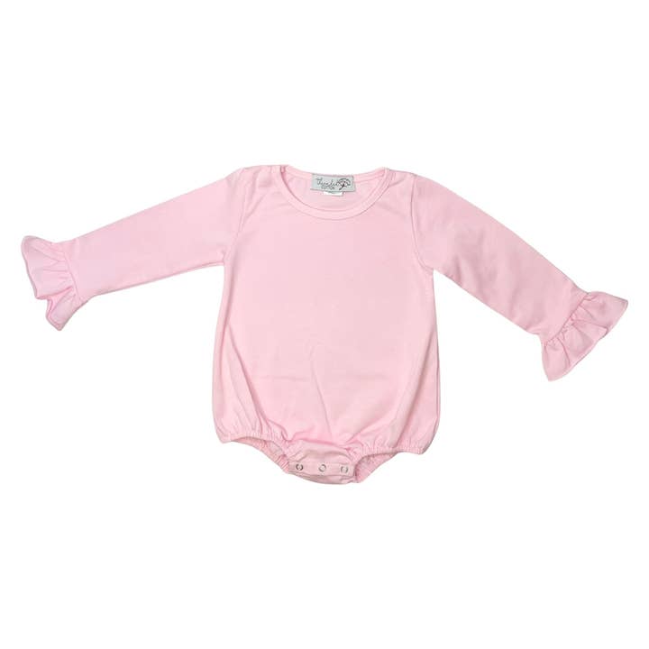 Love That Cotton - Wholesale Bodysuit (Non-Footed) - Baby - Threaded Cotton Girl Long Sleeve Ruffle Bubble 100% Cotton3