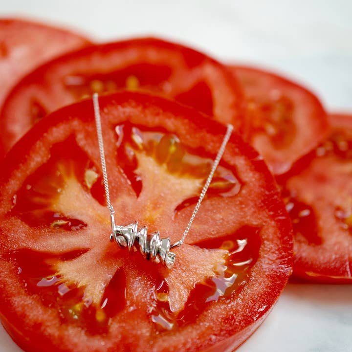 Delicacies Jewelry – Engroshandel Halskæde med vedhæng – Rotini Pasta halskæde, Sterling sølv, af delikatesser smykker - hvert køb hjælper med at bekæmpe sult! (Foodie gave, mad smykker, gave til hende)