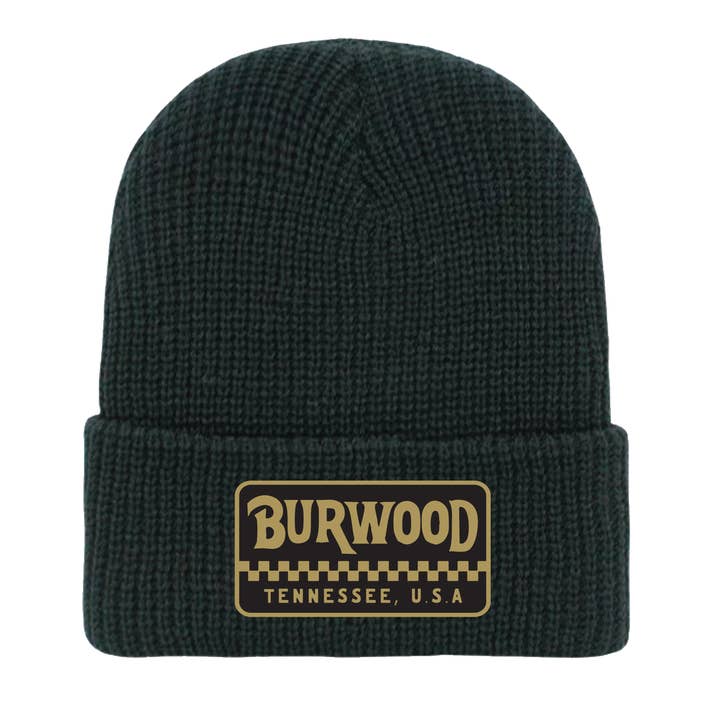 Burwood, TN - Cuffed Beanie - Burwood Patch - Black for wholesale by Flavour Gallery