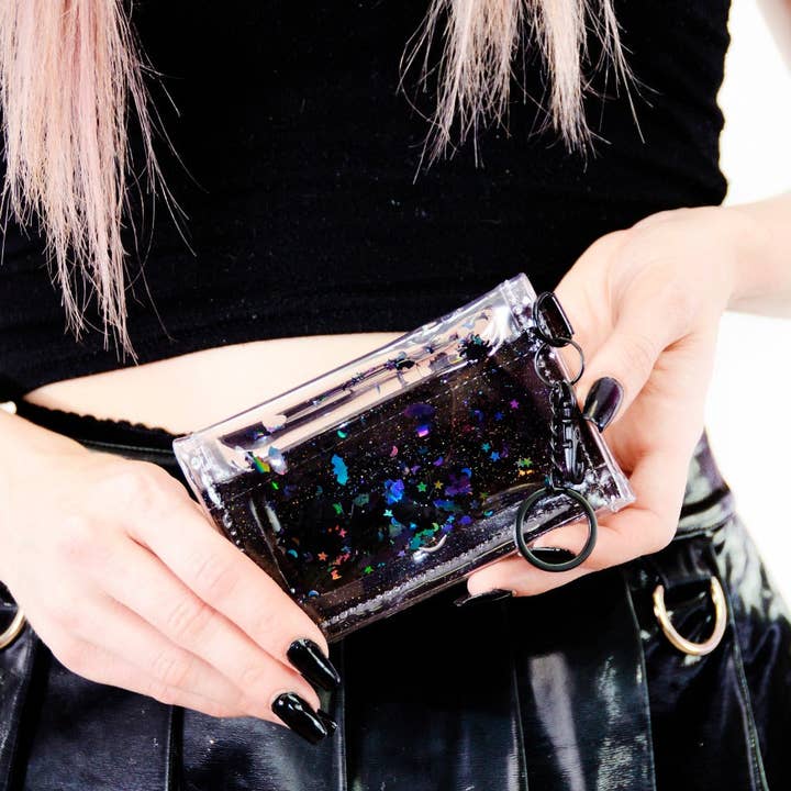 Electric Bubblegum – wholesale Wallet – Women's – Liquid Glitter Tiny Wallet - Bewitched