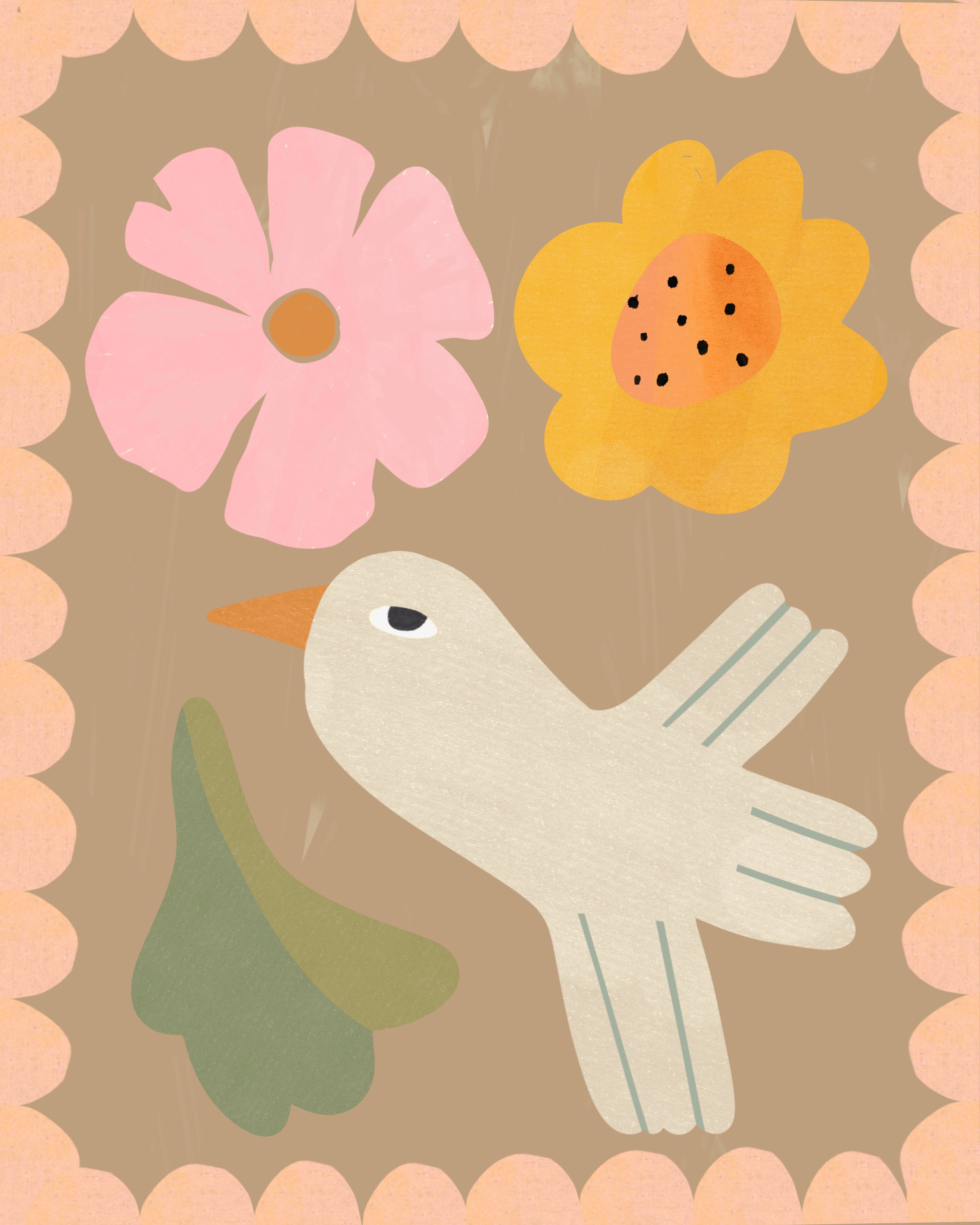 Lara and Kin - Wholesale Art print – Kids & baby - Bird and Flower floral nursery wall art print, kids decor2