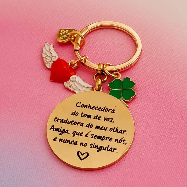 Golden keychain friend that is always us for wholesale by Pampa Mia