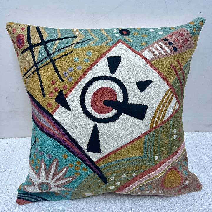 natural habitat - Vendita all'ingrosso Cuscini decorativi - Cuscino Chainstitch Kandinsky 45,7 cm #7 luminoso