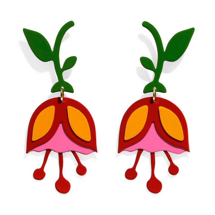 Tulip Earrings – Sculptural Floral Statement for wholesale by ISUWA Jewelry