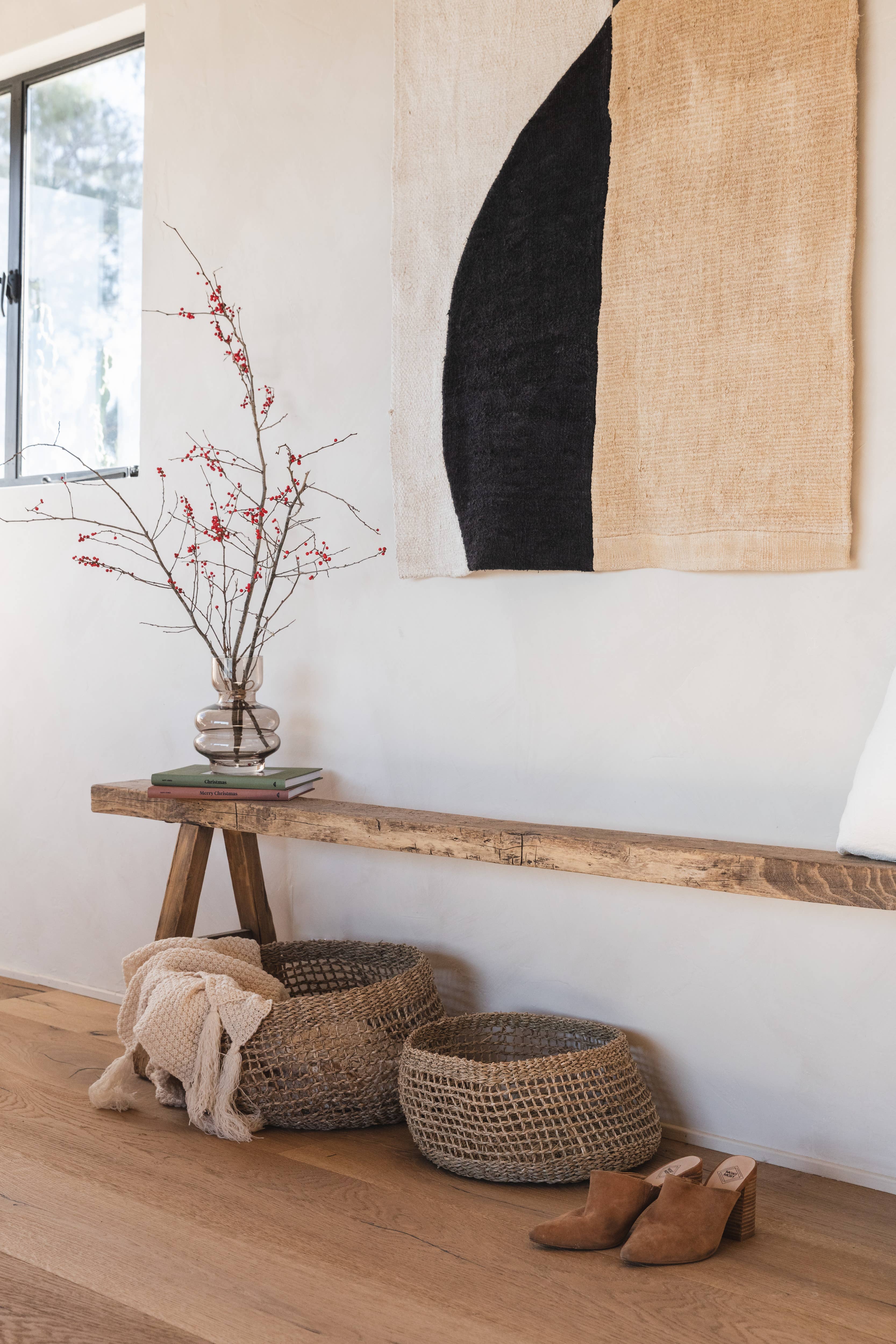 SUNNY HOME - Vente Paniers - Panier de rangement rond en herbe marine – Siwa Rond Petit1