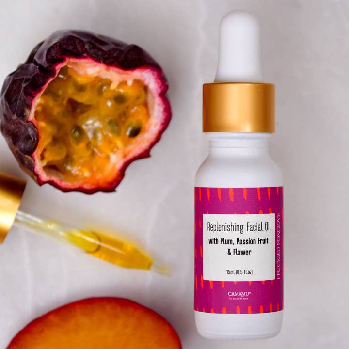 Replenishing Facial Oil with Plum, Passion Fruit & Flower for wholesale by Camamu Soap