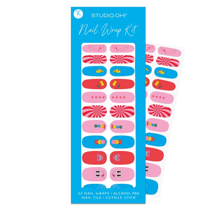 Studio Oh! - Wholesale Nail Art/Decal - Retro Vibes Mani Nail Wrap Kit