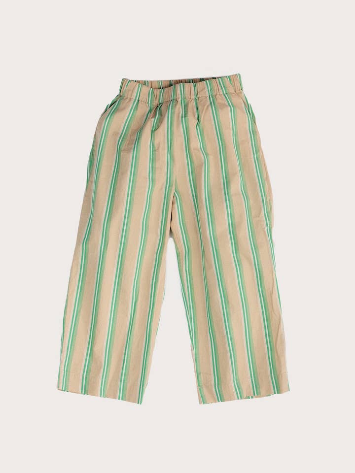 Pantalon large en coton à rayures vertes - adulte pour la vente par Studio Koter