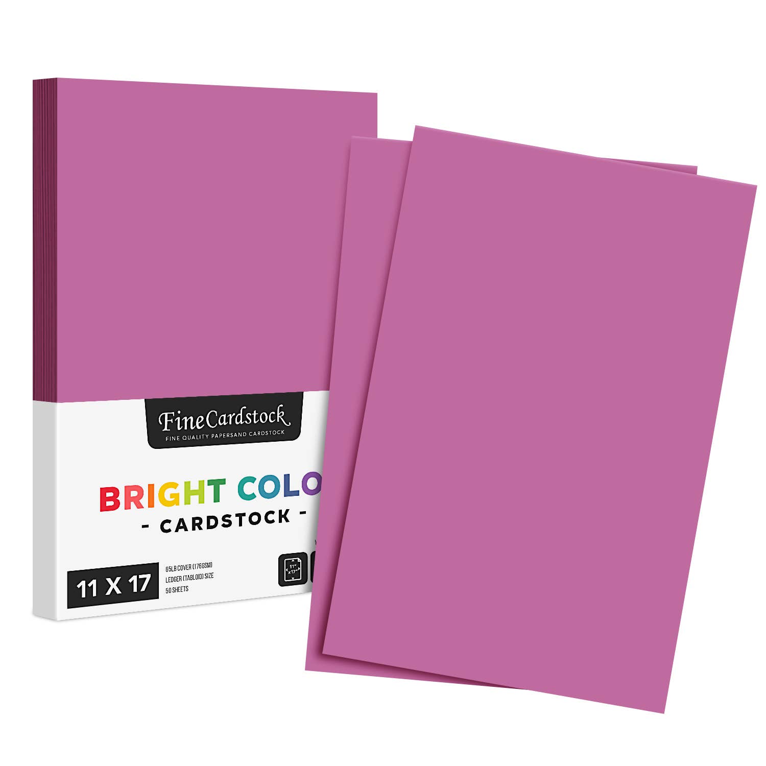 Fine Cardstock – wholesale Hantverkstillbehör – Ljus färg Cardstock papper - 65 lb täcka (176 GSM) - 50 Antal75