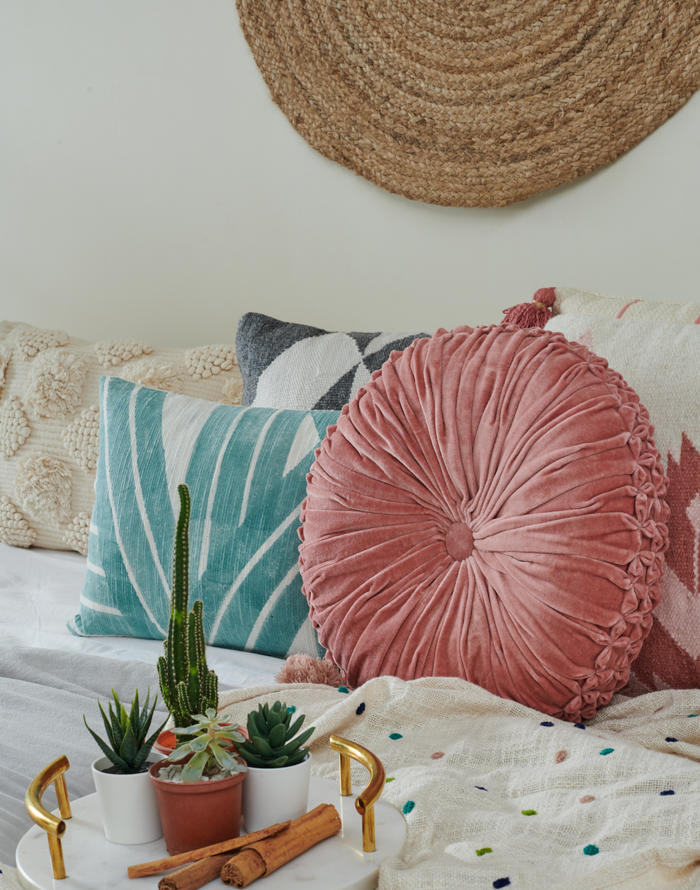 Casa Amarosa - Wholesale Throw/Decorative Pillow - Stripe Sky Throw Pillow, Aqua  - 14x20 inch3